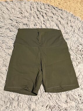 CRZ YOGA Olive Green High-Rise Bike Shorts